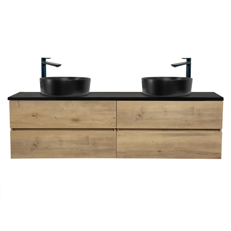 Badnor Mikala 180cm servantskap (dobbel) m/SORT benkeplate
