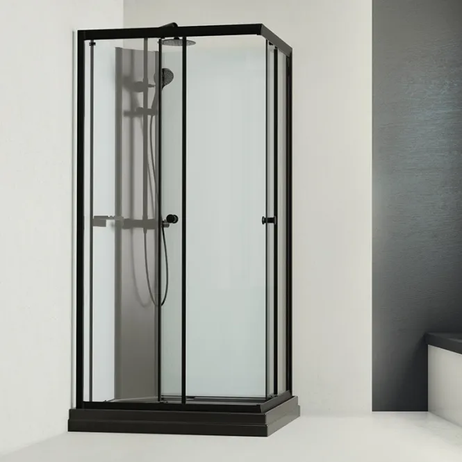 Hovedbilde Badnor Scandia Black lux 8-1 dusjkabinett 100x80cm m/takdusjsett