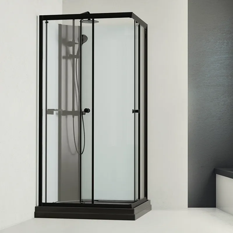 Badnor Scandia Black lux 8-1 dusjkabinett 100x80cm m/takdusjsett