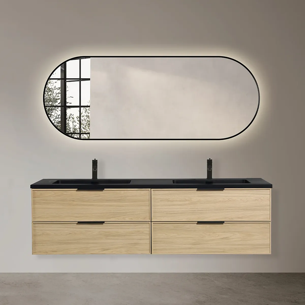 Badnor Melissa 180cm mbl.pk (98730) Sienna speil m/lys