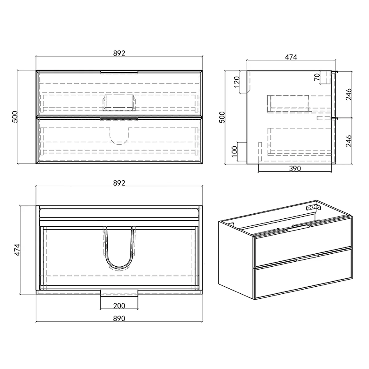 Badnor Melissa 90cm mbl.pk (98340) Lissie speil m/lys