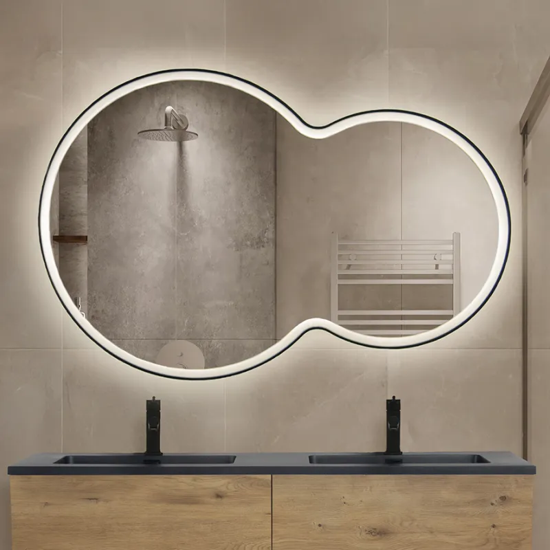 Badnor Leonora dobbelt rundt speil (150cm) m/ LED-belysning