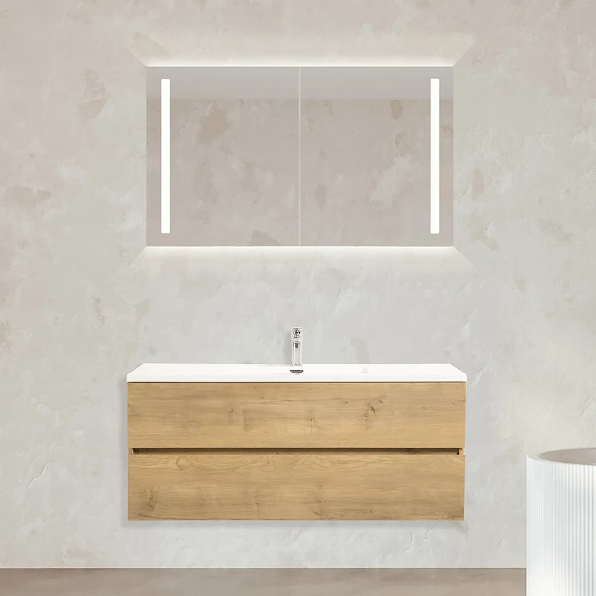 Badnor Mikala 120cm enkel servant (8401) Lilly speilskap