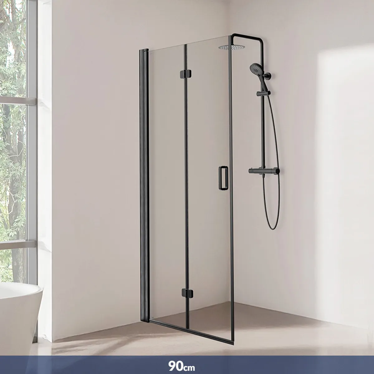 Badnor Clifford foldedør 90cm, matt sort