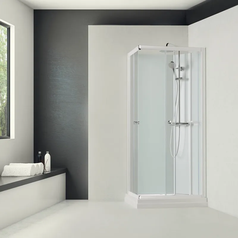 Badnor Nordica White lux 8-0 dusjkabinett 90x70cm m/takdusjsett