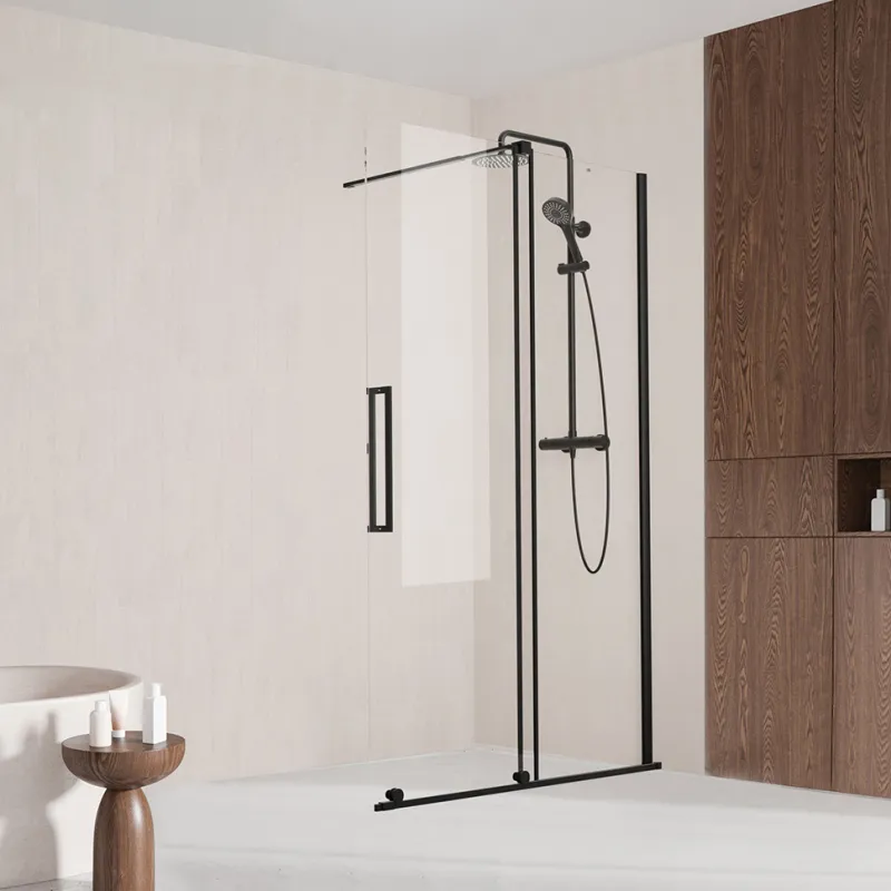 Badnor Køhler ll Walk-in m/skyvedør - 120-140cm - matt sort