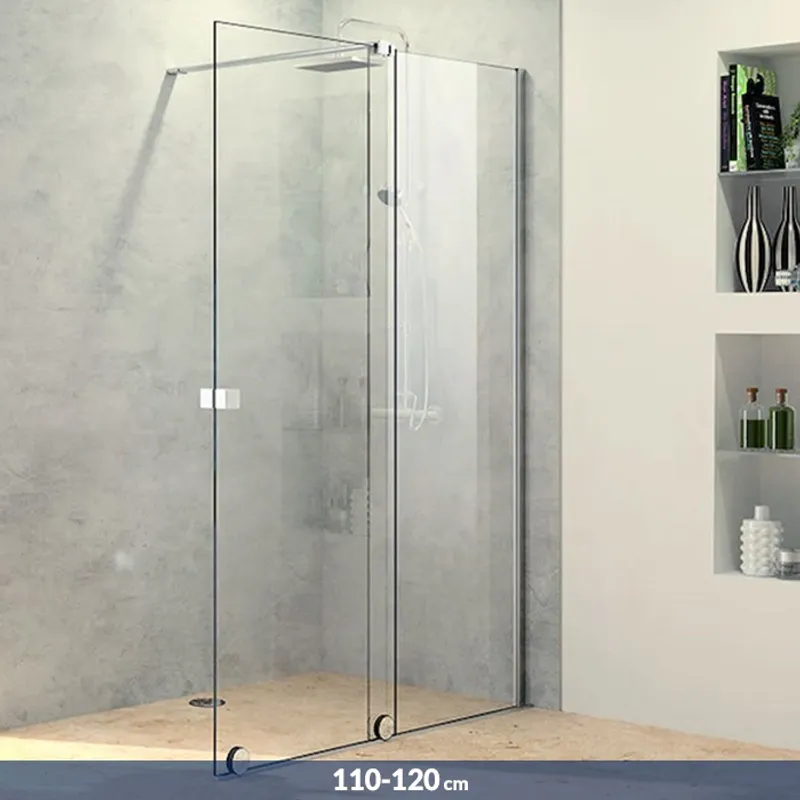 PureDay Walk-in 110-120cm fastfelt og skyvedør (krom)