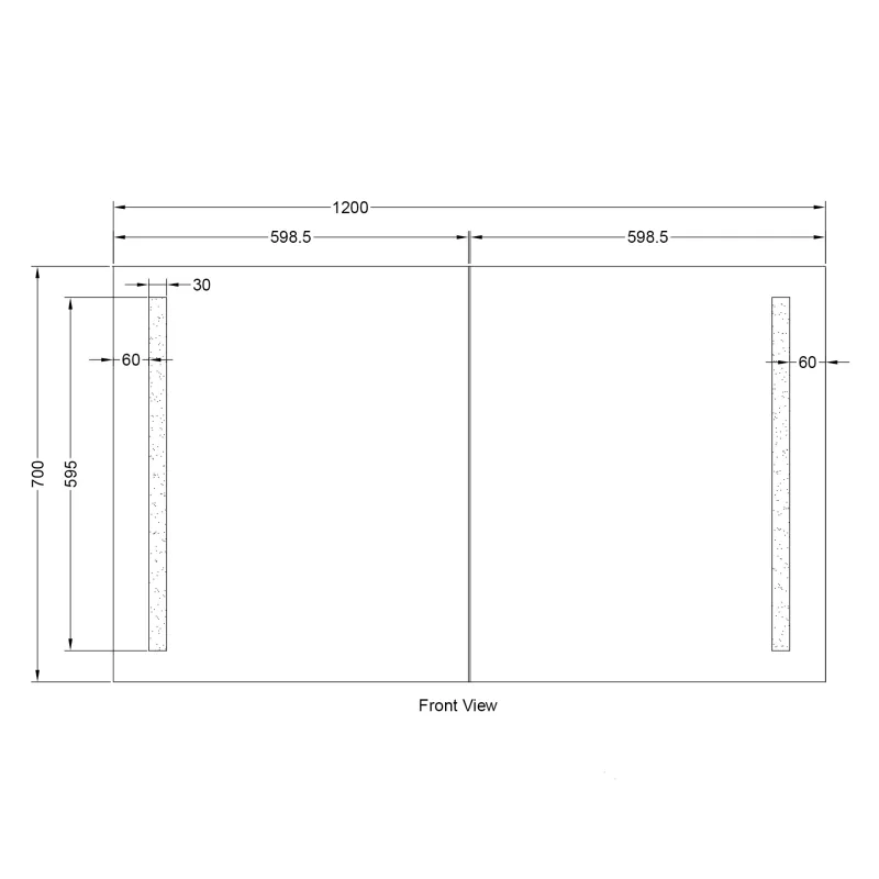 Badnor Lilly speilskap (120cm), hvit, m/LED-lys og stikkontakt