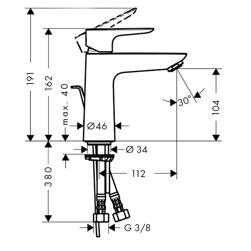 Hansgrohe Talis E servantkran 110 - krom