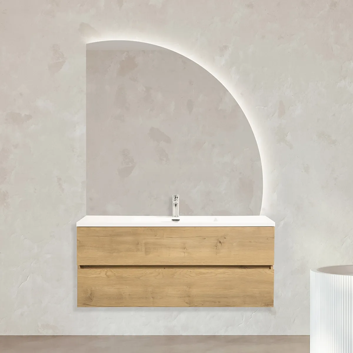 Badnor Mikala 120cm enkel servant (8404) Sara rundt speil