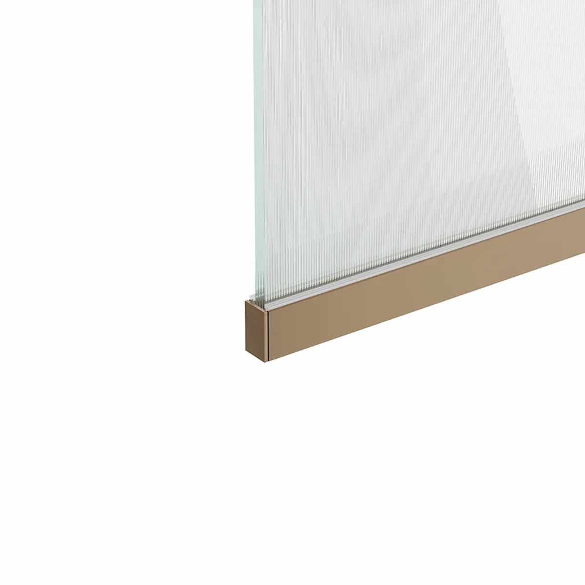 Badnor Shildon dusjvegg/walk-in hjørne - BØRSTET KOBBER - FLUTED glassfelt - 110cm