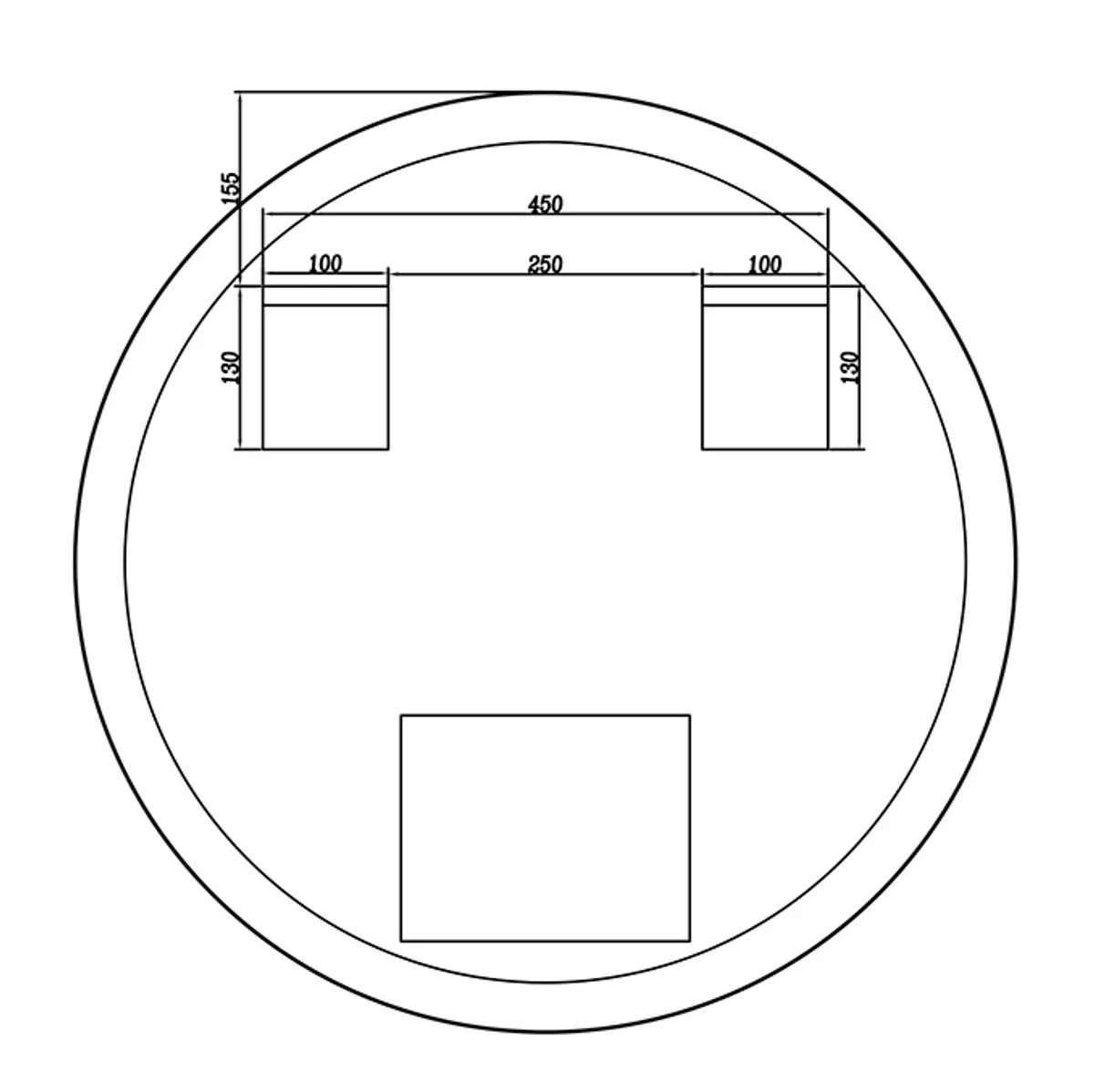 Badnor Mikala 75+40cm mbl.pk (8216) Lissie speil m/lys
