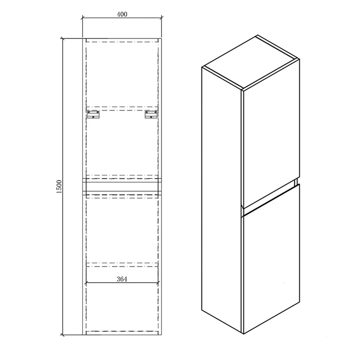 Badnor Melin 80cm mbl.pk. (5250) Leon speilskap