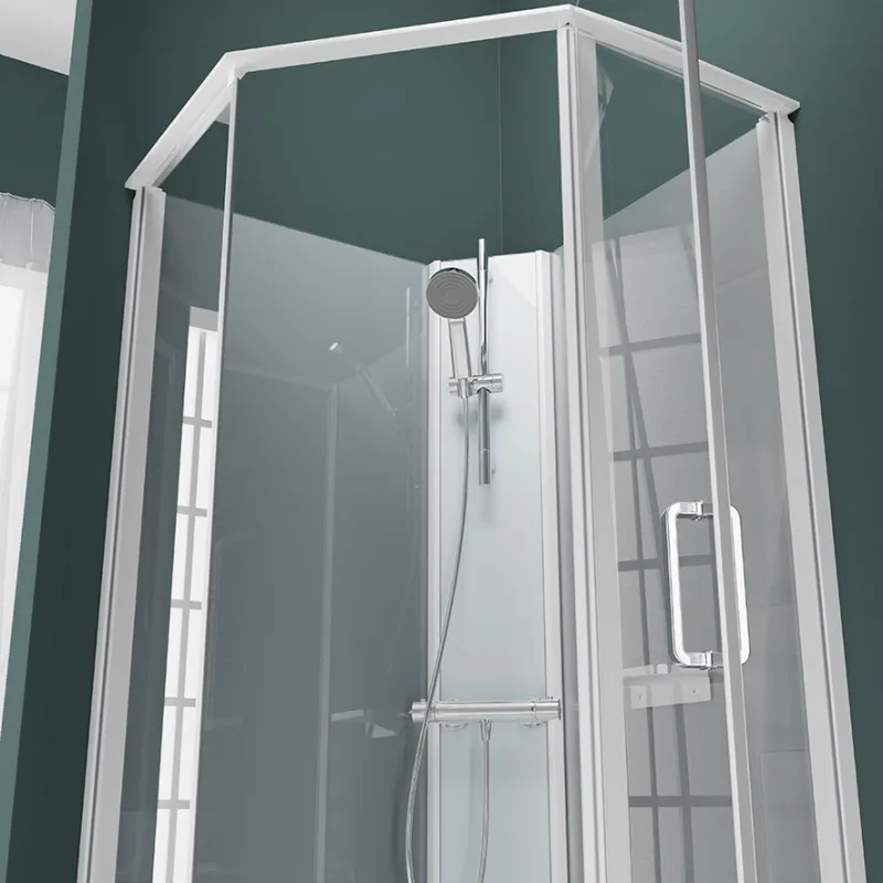 Badnor Nordica White lux 7-3 dusjkabinett 90x90cm m/dusjsett