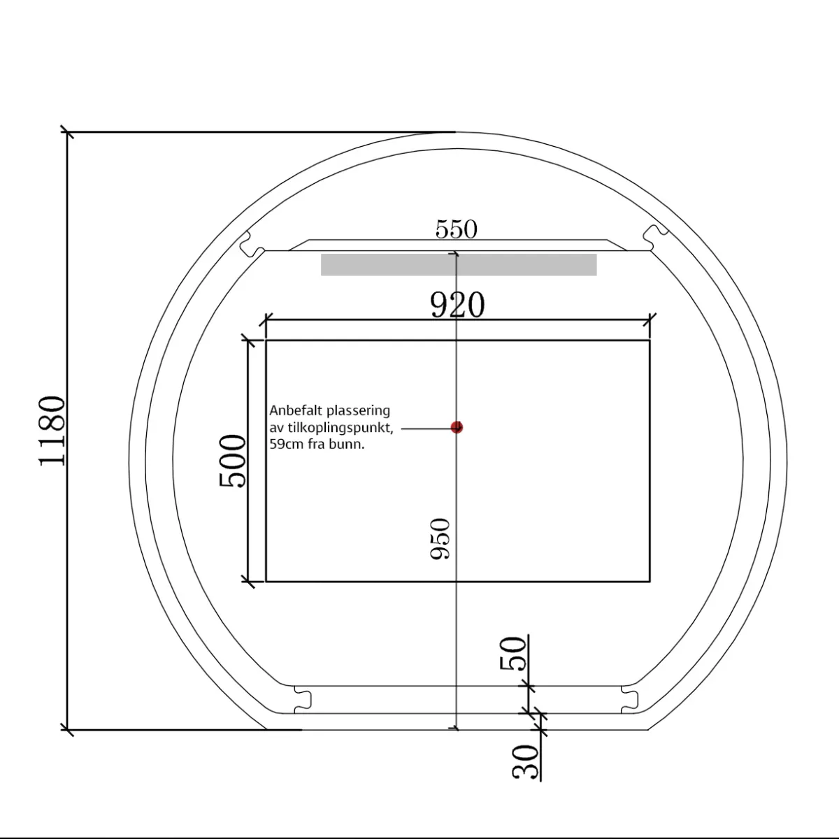 Badnor Mathea 120cm (dobbel) mbl.pk (9302) Sissel speil