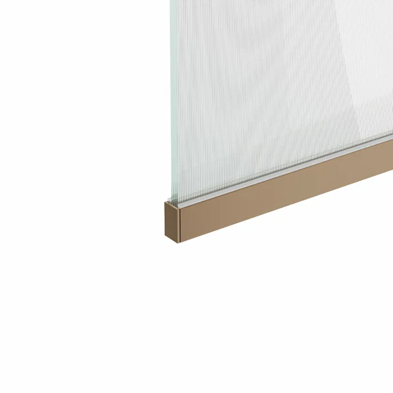 Badnor Shildon dusjvegg/walk-in hjørne - BØRSTET KOBBER - FLUTED glassfelt - 125cm