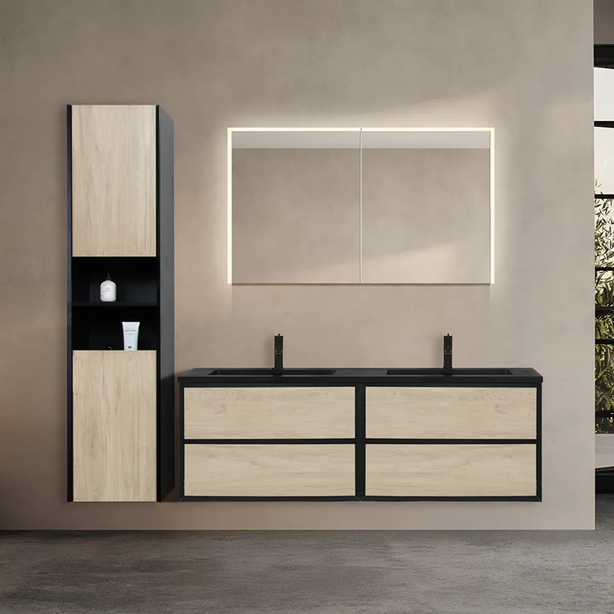 Badnor Martine 150+40cm møbelpk (6513) Linnie speilskap