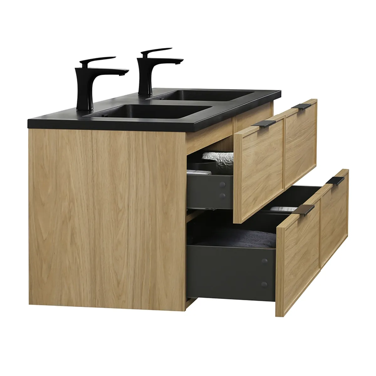 Badnor Melissa 150cm servantskap m/dobbel SORT servant