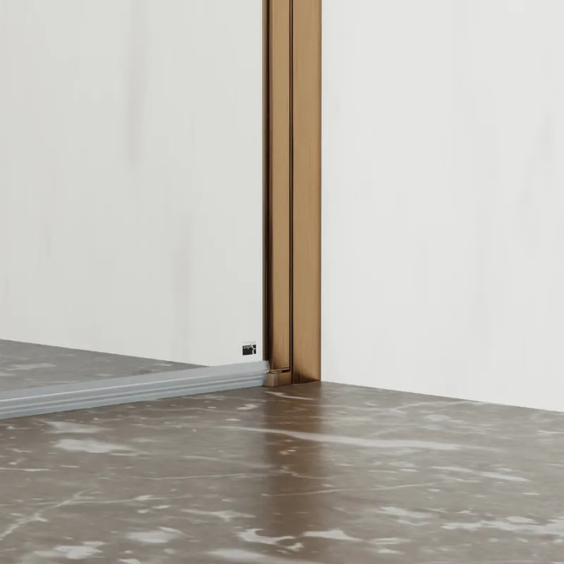 Badnor Grays dusjdør (rett) - 90cm - BØRSTET KOBBER