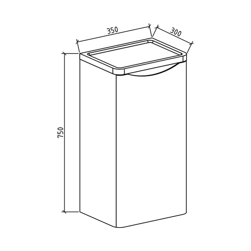Badnor Mette 120cm enkel +35cm mbl.lpk (50012) Linnie speilskap