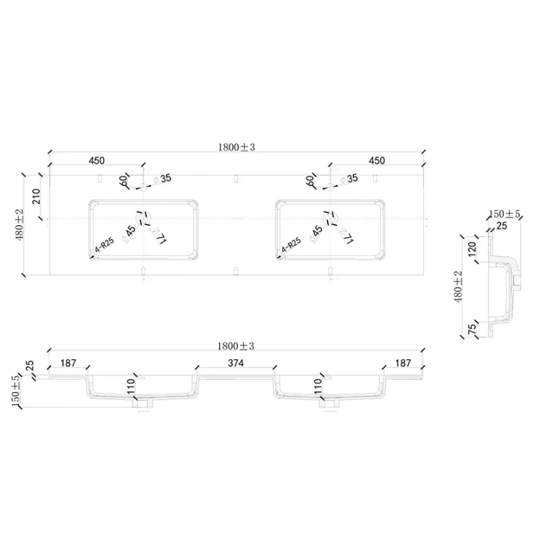 Badnor Marikken 180cm mbl.pk. (2531) Saga speil