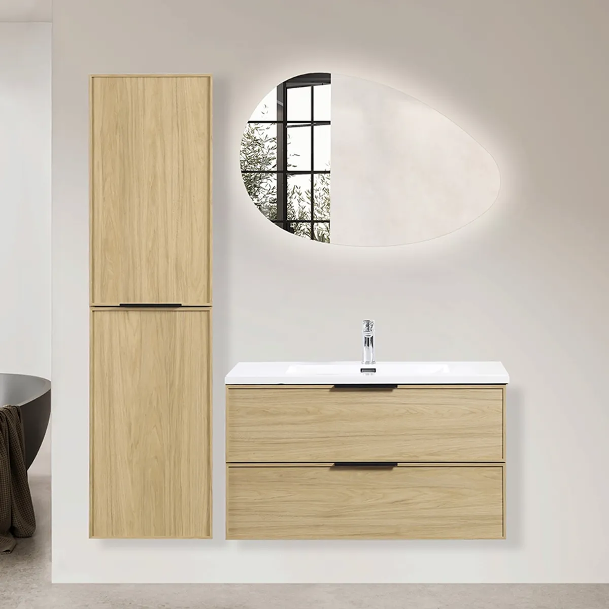 Badnor Melissa 90+40cm mbl.pk (97311) Lucy speil m/lys