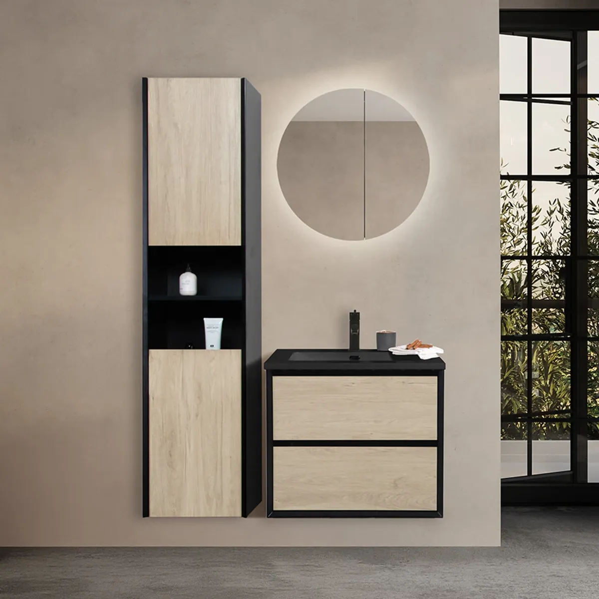 Badnor Martine 60+40cm mbl.pk. (6114) Live RUNDT SPEILSKAP