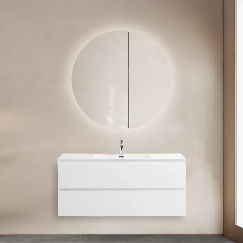 Badnor Melanie HVIT 120cm enkel servant (1407) Leon speilskap