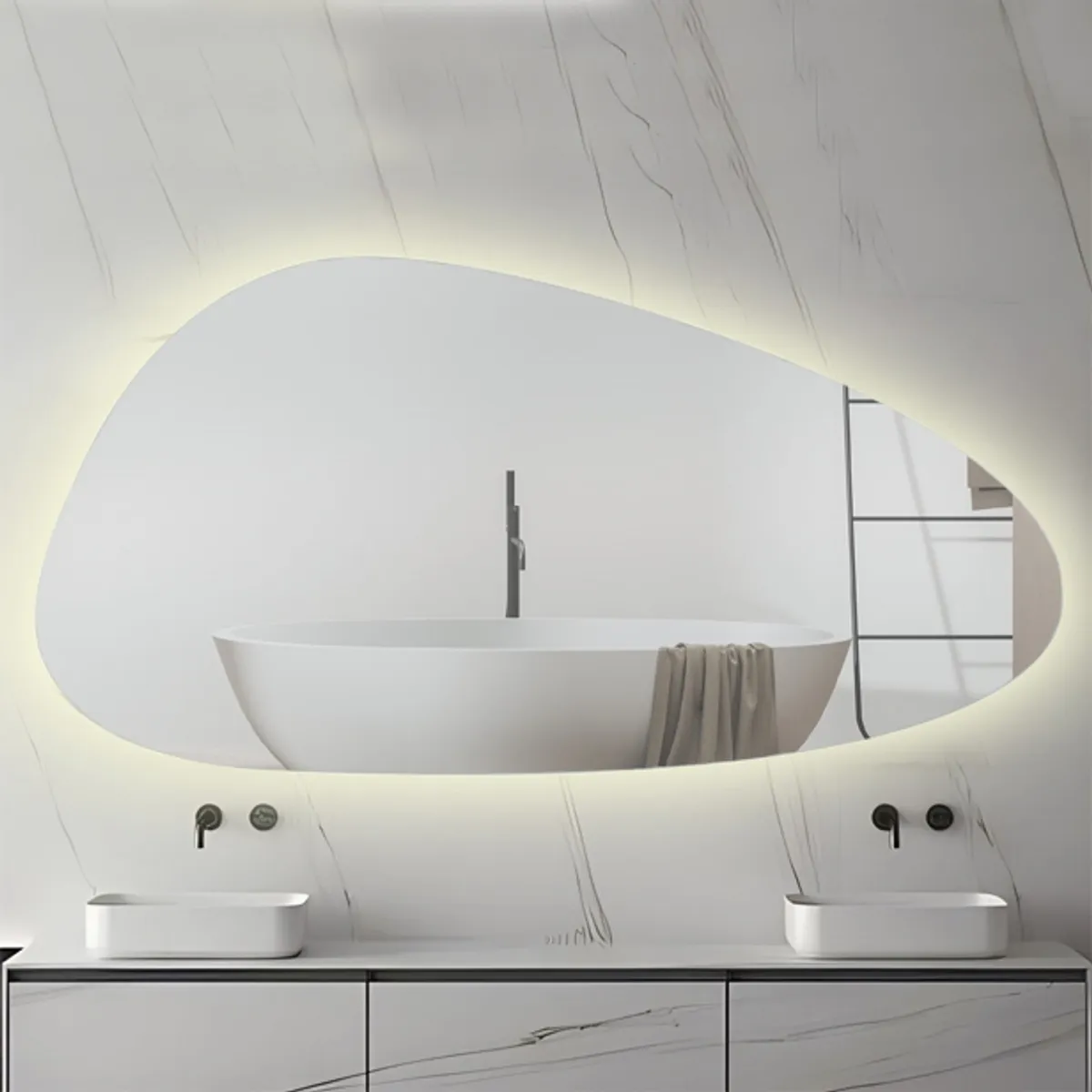 Badnor Melissa 150+40cm mbl.pk (97631) Sandy speil m/lys