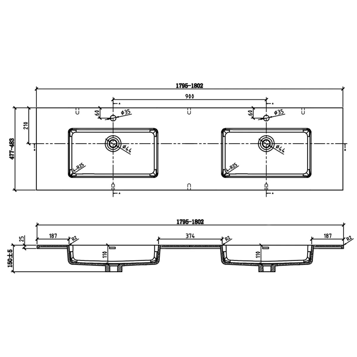 Badnor Melissa 180+40cm mbl.pk (98731) Sienna speil m/lys