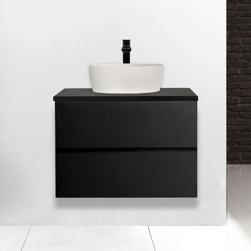Badnor Benkeplate 75cm, MATT SORT