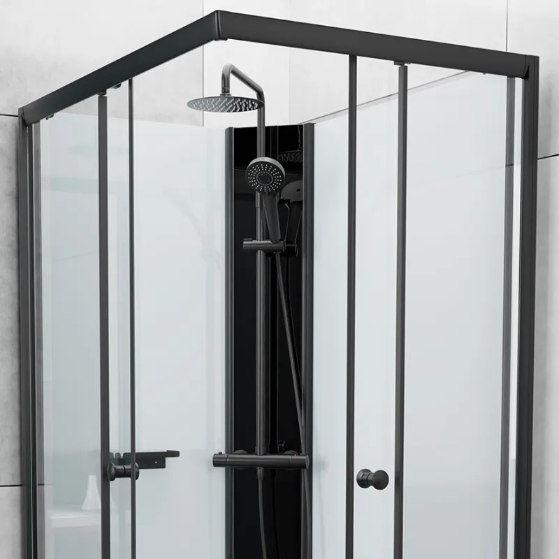 Badnor Scandia Black lux 8-0 dusjkabinett 90x70cm m/takdusjsett