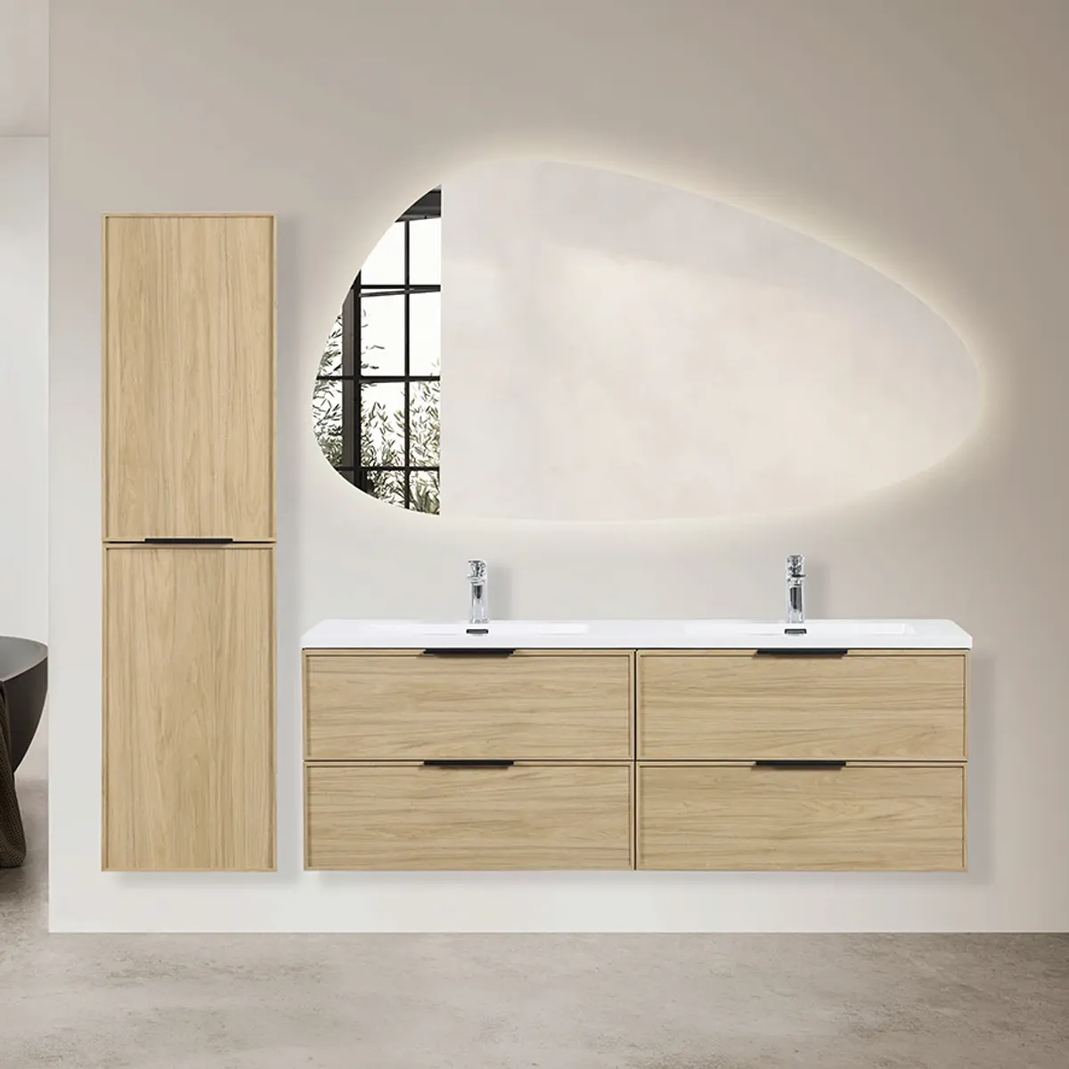 Badnor Melissa 150+40cm mbl.pk (97631) Sandy speil m/lys