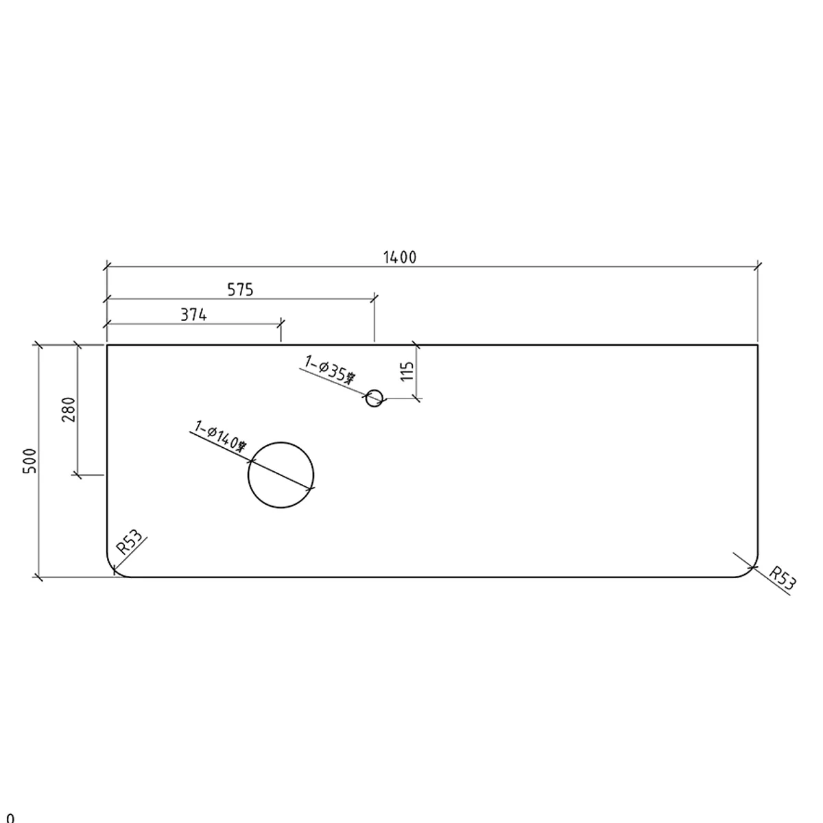 Badnor Mabelle 140cm silkestein benkeplate/topplate VENSTRE