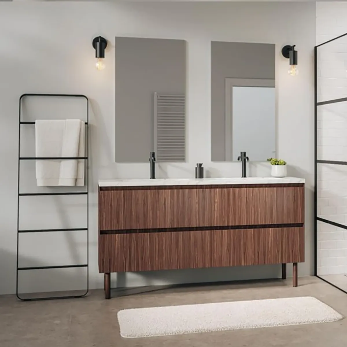 Sealskin Brix Håndklestige frittstående - sort (50x170cm)