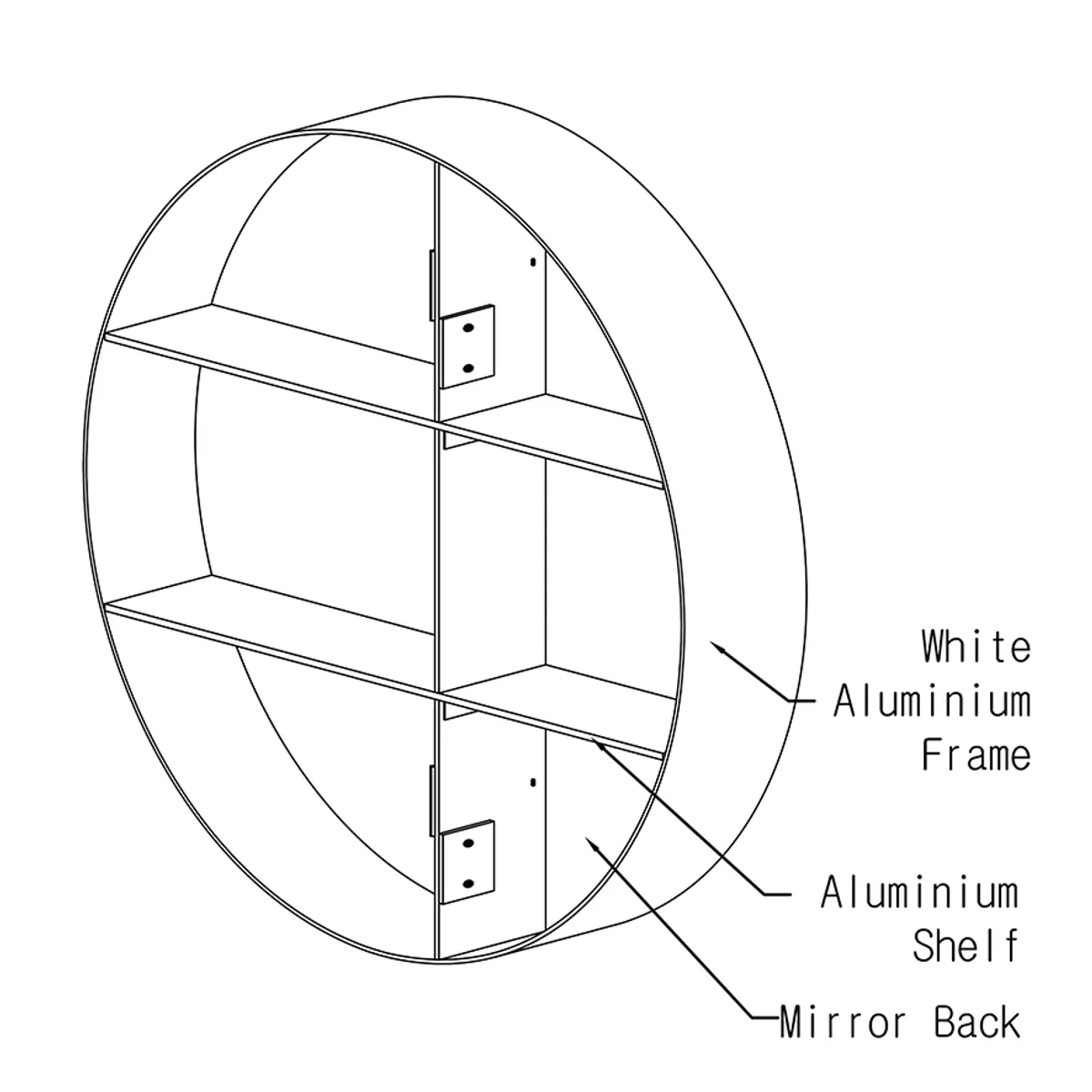 Badnor Melin 80cm+40cm mbl.pk. (5251) Leon speilskap